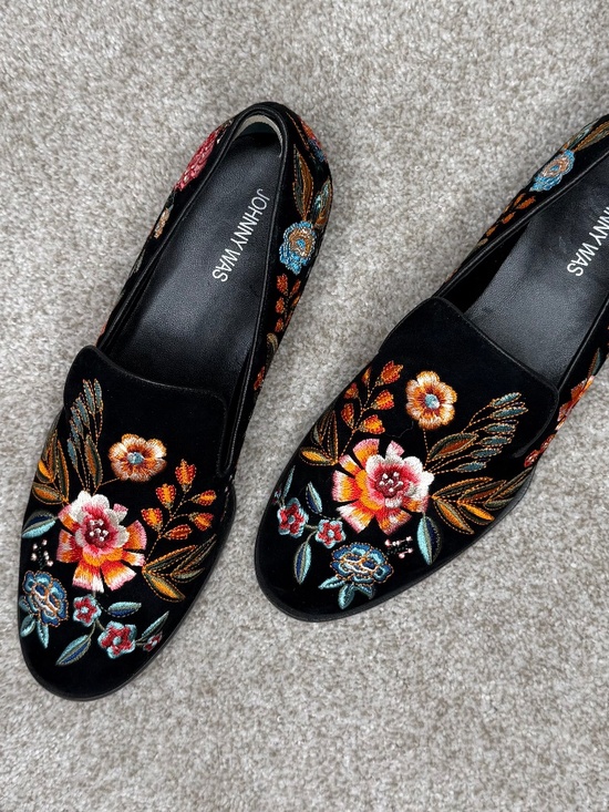 Johnny Was Shoes - Johnny Was Darnahta Smoking Loafer Velvet Floral 9.5